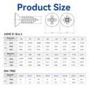 2 x QISHENG Black Head 100 PCS #4x1(1 inch) Stainless Steel Phillips Flat Head Wood Screws,Stainless Steel 18-8 A2(304) Screw