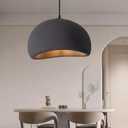 19.7 Inch Pendant Light Fixture for Kitchen Island Dining Room,Japanese Wabi-Sabi Style Bird Nest Shape Hanging Lamp,Black