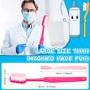 Ireer 2 Pieces Giant Toothbrush Prop Large Toothbrushes Big Brush Oversized Gag Novelty for Summer Halloween Costume Take Picture Comedy Party Favors Pet Grooming Brush(Blue, Pink)