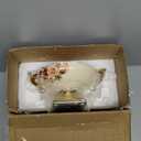 fanquare Wavy Fruit Bowl with Gold Holder, Floral Fruit Tray, Snack Stand for Dining Table, Room Dcor,30oz (Square bottom)