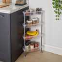 Kitchen Details Basket Shelf | 4 Tier | Corner Basket | Great For Kitchen | Bathroom | Pantry | Bedroom | Closet | Home Organization | Clear 14.76"x 11"x 31.5"
