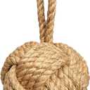 Decorative Door Stopper, Handmade Sisal Rope Sailor Knot Door Stop with Handle, Heavy Weighted 6.17 lbs Doorstop for Bottom of Door, Farmhouse Nautical Home Decor for Bedroom Living Room (6 Inch)