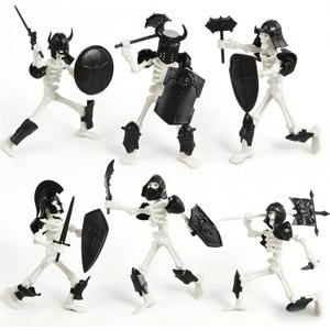 6 Pack T13 Action Figure Set, Skeleton Action Figure Mini Skeletons for Halloween Decorations Dummy 13, Titan 13, Skeleton Toy Multi-Jointed Movable 3D Printed Toys, DIY Assembly Required