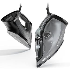 IRONDAY Steam Iron for Clothes, 1800W Cloth Iron with Ceramic Soleplate, Auto-Off, 20s Fast Heat-up,Burst of Steam, Self-Cleaning, 20.28oz Water Tank for Home Ironing