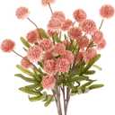 3-Pack Artificial Chrysanthemum Ball Flowers, Faux Chrysanthemum Silk Bouquets Real Touch Faux Flowers for Home/Wedding/Christmas/Party