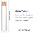 BENECREAT 25 Pack 25ml Glass Tubes Transparent Decoration Bottles with Cork Stoppers for Arts, Crafts and Other Small Projects