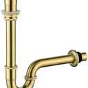 Heixutas Thickened Brass P Trap Set: 1-1/4 P Trap with Bathroom Sink Stopper - Sink Drain Plumbing Kit for Pipe Replacement (Brushed Gold, No Overflow)