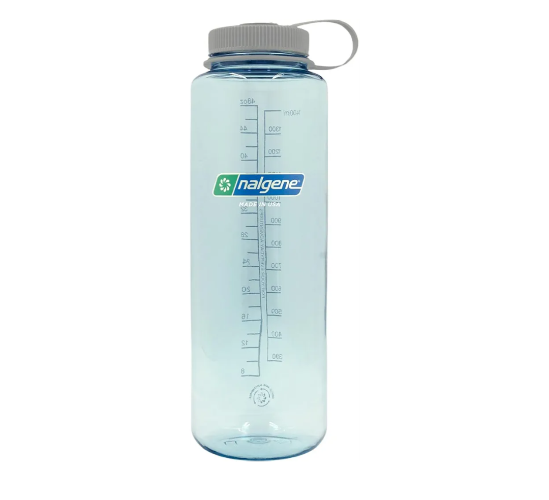 Nalgene Sustain Tritan BPA-Free Water Bottle Made with Material Derived from 50% Plastic Waste (using ISCC certified mass balance), 48 OZ, Wide Mouth, Seafoam