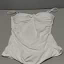 RELLECIGA Women's Ruched Tankini Top (Medium, White)