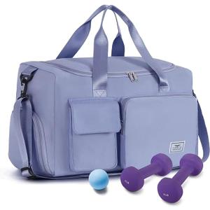 FIORETTO Women's Gym Duffle Bag with Shoes Compartment, 37L Capacity, Ideal for Travel, Gym, Sports, Duffel, Weekender