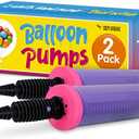 Balloon Pump Hand Held, Inflator Air Pump for Balloons - 2Way Dual Action, 2Pack: Friends can Help - Easy to Use, 100% Lifetime Satisfaction - Sturdy Ballon Inflator Pump. Packet 2