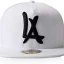 N10 Classic Punk Hip-Hop Baseball Cap,Flat-Brimmed Hat,100% Cotton Adjustable Snapback Hat for Men Or Women (One Size, White)