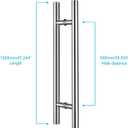 TOGU TG-6012 1200mm /48 inch SUS 304 Stainless Steel Door Pull Handle/Long Door Handle with Solid mounting standoffs,Working as Push Pull Door Handles/Shower Door Handle, Polished Chrome Finish