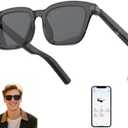 Tulbeys AI Smart Glasses with ChatGPT- Real-Time Translation (165+ Languages), Noise Cancelling, Open Ear Audio AI Translator Glasses, UV400 Smart Sunglasses, Auto On/Off Head Detection - Grey