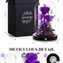 DENIMOMO Mothers Day Roses Gifts for Mom,Forever Purple Preserved Rose in Glass Dome,Mothers Day Real Flowers Roses Gifts for Wife Women Mom Grandma/Purple