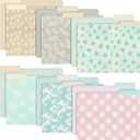 Juvale 12-Pack Cute Pastel Decorative File Folders - Letter Size (11.5 x 9.5 in) - Modern Floral Assortment & Solids - 1/3 Cut Tabs for Office Organization & School Supplies