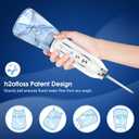 H2ofloss Water Dental Flosser Portable Dental Oral Irrigator with 5 Modes, 6 Replaceable Jet Tips, Rechargeable IPX7 Waterproof Teeth Cleaner for Home and Travel -300ml Detachable Reservoir (HF-6)