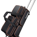 3 Ball Bowling Bags with Wheels, Bowling Bags 3 Ball Roller - 900D Oxford Waterproof PU, Bowling Bag with Multi-Separate Storage Pockets & Retractable Handle Extends to 40''