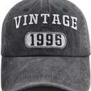 XacaYuerp Vintage 1935 1945 1955 1965 1975 1985 1995 Baseball Hat for Men Women, Adjustable Cotton Embroidered Baseball Cap (Black)