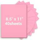 Cardstock 8.5 x 11, Thick Printer Paper 75 lb/200 gsm, 40 Sheets Card Stock Pink, Heavy Card stock, Art CardStock Paper for Invitations, Diy Cards, Business Cards, Menus, Crafts, Drawing etc