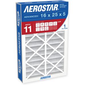 Aerostar Air Filter 16x25x5 MERV 11 AC Filter, HVAC, Furnace Filter, 1 Pack