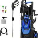 Electric Pressure Washer, 5000PSI 3.2GPM Power Washer with Hose Reel, Foam Cannon, Car Washing Machine with 20FT Hose, 35FT Cord, High Pressure Washer for Deck, Driveway, Patio, Blue