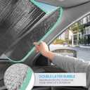 BDK Pastel Flowers Windshield Sun Shade, Car Sun Shade with Premium Double Bubble Design, Printed Sunshade for Car Windshield with Storage Strap, Measures 57 x 27 inches