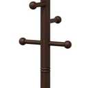 8-Hook Freestanding Wooden Coat Rack 2 Adjustable Heights Brown | Suitable for Bedroom Hallway Entrance Office,Holds Hats Handbags Purses Neatly,Space-Efficient Vertical Stand