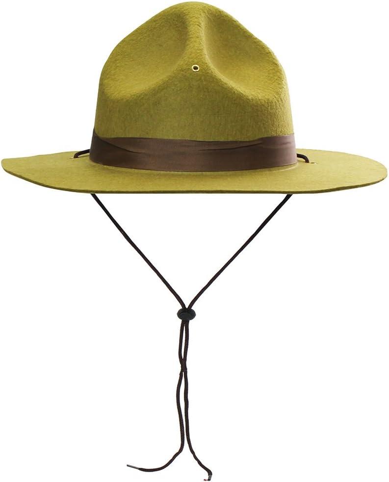 Funny Party Hats Ranger Hat - Brown Drill Sergeant Military Campaign Hat (Olive Green)