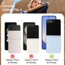 ORETECH Magnetic for Samsung Galaxy Z Flip 7 FE Case Galaxy Z Flip 6, with [2 x Screen Protector] Translucent Back Non-Slip Shockproof Bumper Case for Galaxy Z Flip 7FE/ 6 - Sierra Blue
