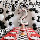 2 x 100Ft Black and White Checkered Flag Banner, Racing Pennant Banner, Race Car Birthday Party Decorations Supplies