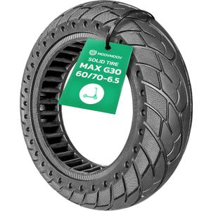MOOVMOOV Solid Tire 10x2.5 for Ninebot G30 Max E-Scooter - Replaces Tubeless Tire 60/70-6.5 - Solid 10 inch Anti-Puncture Tire - Video Tutorial Included