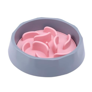 Slow Feeder Dog Bowls Insert, Anti-Choking Puzzle Dog Food Bowls,2-in-1 Puppy Slow Feeder Bowl for Fast Eater, Dog Dishes to Slow Down Eating(Pink)