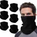 6 PCS Unisex Neck Warmer, Seamless Tube Balaclava, Face Cover, Face Mask, Cycling Mask, Ski Mask, Snoods Headwear (BLACK)
