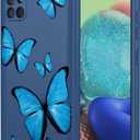 Phone Case for Galaxy A71 5G Case, Samsung A71 5G SM-A716U Case Cute Butterfly Pattern Design Slim Protective Soft TPU Bumper Phone Cover for Samsung Galaxy A71 5G Blue Butterfly
