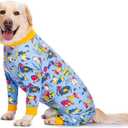 Blue Cartoon Dog Recovery Suit for Dogs After Surgery Anti Shedding Suit,Large Dog Bodysuit After Surgery Wear,for Female Male Abdominal Wounds Spay or Skin Diseases (38 (Chest 42.52 in | Backlength 27.95 in))