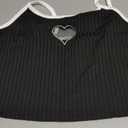 SOLY HUX Women's Plus Size Goth Cami Crop Tops Contrast Mesh Spaghetti Strap Summer Top, X-Large Plus, Black