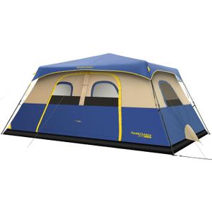 FanttikOutdoor Zeta C10 Pro Camping Tent 10 Person Instant Cabin Tent Setup in 60 Seconds with Rainfly & Windproof Portable with Carry Bag for Family Camping & Hiking, Upgraded Ventilation, Navy Blue