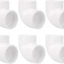 6Pack 1-1/2" 90 Degree Elbow PVC Pipe Fittings 2 Way Right Angle PVC Pipe Fitting, Furniture Build Grade SCH40 (Socket x Socket) 1.50" PVC Fitting Connectors for DIY PVC Shelf Garden Support Structure