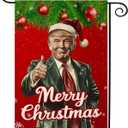 5 x WENWELL Santa Merry Christmas Garden Flag,Donald Burlap Yard Flags,Make Christmas Great Again House Banner for Outdoor,Double-Sided 12 x 18 Inch