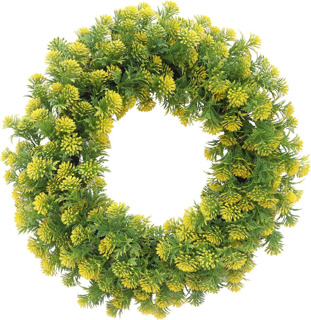 Wreath for Front Door 20 Inch Artificial Summer Wreath Year-Round Indoor/Outdoor Green Decor for Home, to Your Front Door, Wall, or Farmhouse - Spring, Summer, Fall, All Seasons