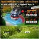 Electric Weed Wacker Cordless,21V Weed Eater Battery Powered,No String Trimmer Battery Operated Lawn Trimmer,3 In 1 Grass Trimmer/Brush Cutter/Lawn Edger,Lightweight Wheel Weed Trimmer for Garden Yard
