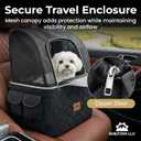 Dog Booster Car Seat for Small & Medium Dogs Up to 30lbs, Elevated Dog Car Seat Bed with Safety Belt, Detachable Washable Cover, Storage Pockets & Breathable Mesh Canopy