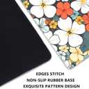 Boho Abstract Floral Desk Mat with Stitched Edges, Extended Gaming Mouse Pad with Non-Slip Waterproof Base for Office & Home Desk (27.5X11.8 in) (Blho Abstact Flower)