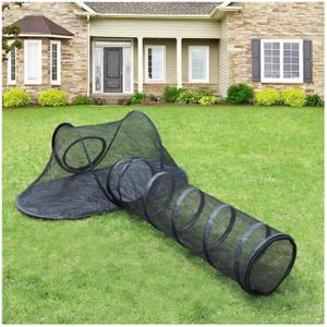 Rest-Eazzzy Cat Tent Outdoor, Pet Enclosure Tent Suitable for Cats and Small Animals, Indoor Playpen Portable Exercise Tent with Carry Bag(Pet Tent& Tunnel) S (black-2)