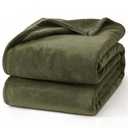 Hansleep Fleece Moss Green King Blanket, Super Soft Flannel Fuzzy Plush Cozy Blanket for All Seasons, Moss Green, King 90x108 Inches