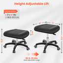 TASALON Multi-Use Footrest Stool Adjustable Height with 360 Rolling Lockable Wheels,Rest Ottoman,Office Footrests,Video Game Stool for Gaming for Home Office- Black