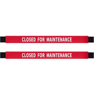 Nuanchu 2 Pack Closed for Maintenance Sign with Magnetic Ends, Maintenance Work in Progress Warning Sign, Nylon Door Barricade Barrier for Restroom, 42 x 3.5 Inch (Red)