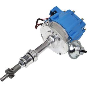 A-Team Performance - HEI Complete Distributor 65K Coil, 8 Cylinders, Small Block - Compatible with Ford 260 289 302 5.0 V8 - One-Wire Installation, Blue Cap