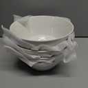 MALACASA 35 OZ Soup Bowls, White Porcelain Bowls Set of 4, Deep Bowl for Kitchen, Large Ceramic Bowls for Soup, Cereal, Salad, Ramen and Fruit, Dishwasher & Microwave Safe, Series Regular